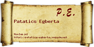 Patatics Egberta névjegykártya